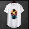 Unisex Oversize Şehir Baskili T-shirt